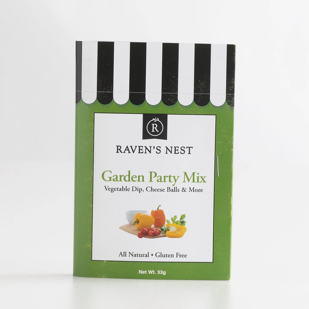 Packaging of Raven's Nest Garden Party Mix on a white background
