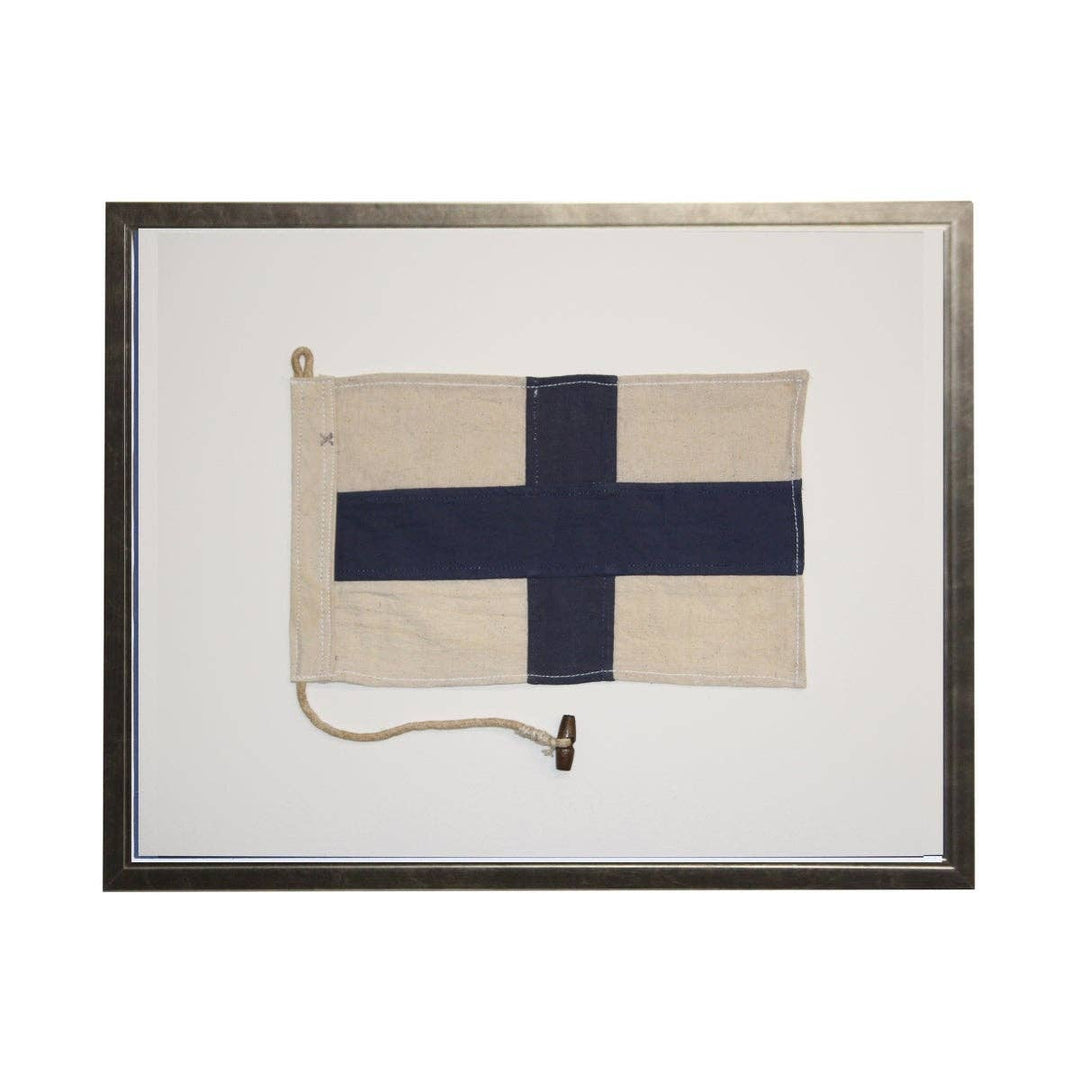 Nautical Flag: Black Shadowbox Art 20" x 16"