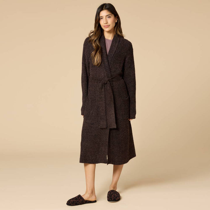 Soft and Plush 38" Marshmallow Rib Women's Wrap Robe