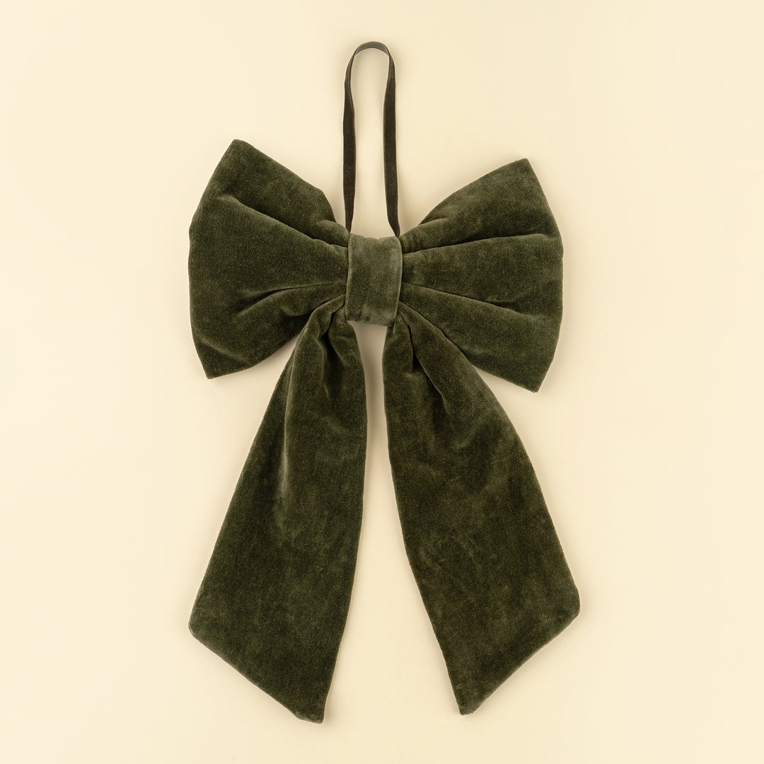 Deep Green Velvet Bow