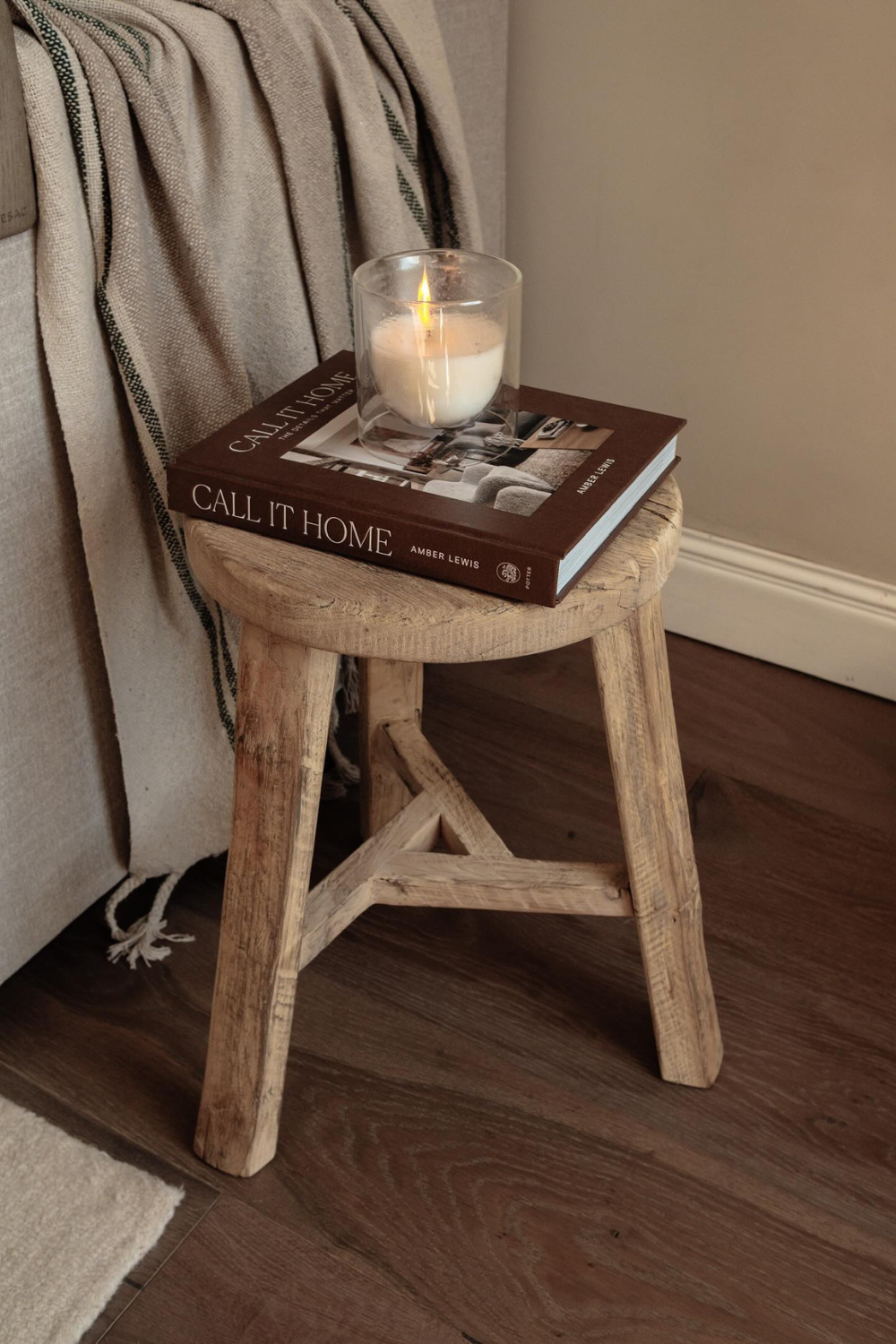 Holland House Elm Wood Stool Bench - Thumbnail 4