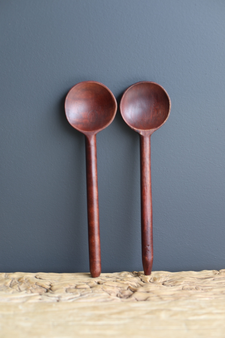 Hand Carved Spoons Hazelnut (set of 2)