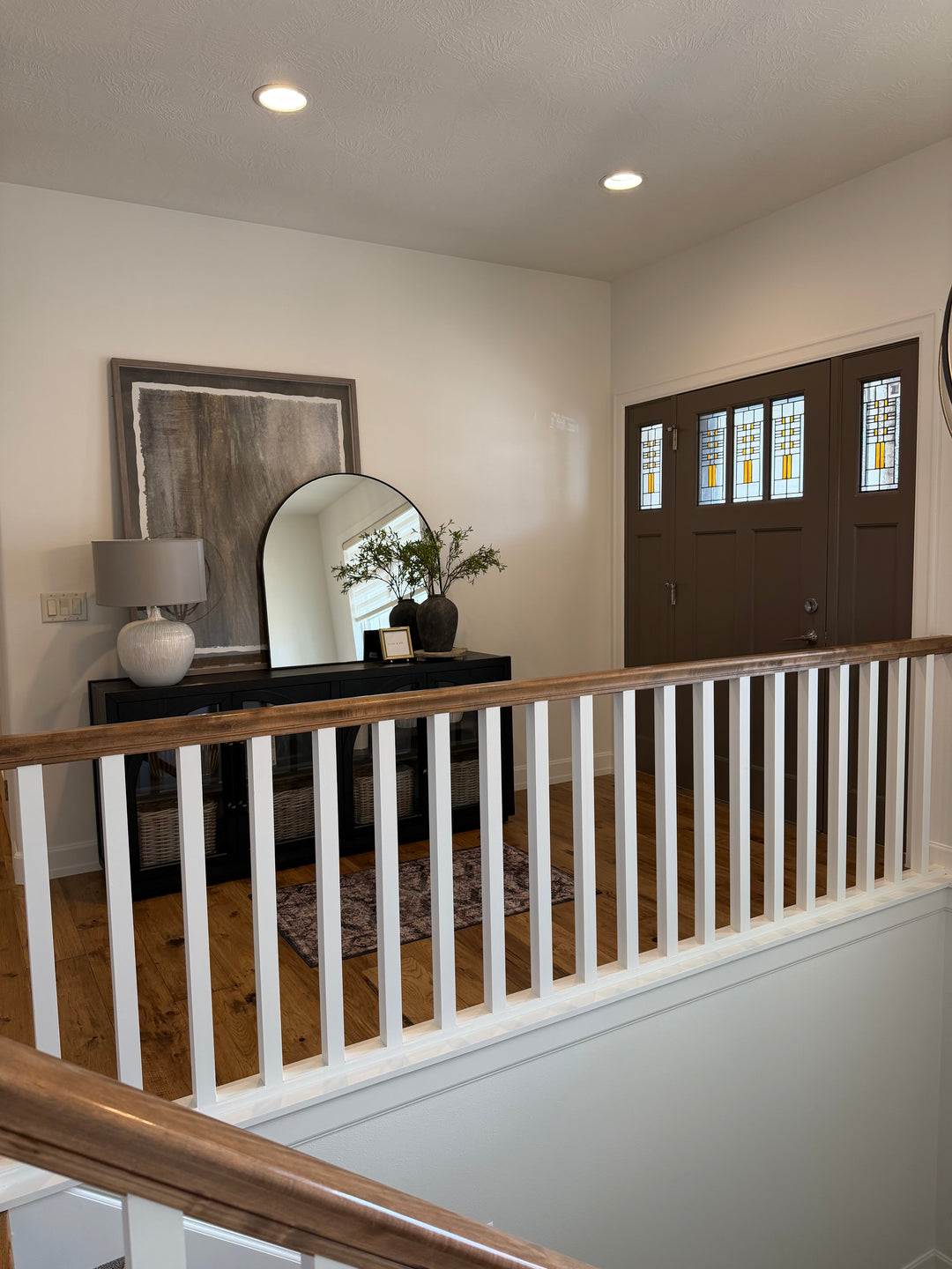 Arched Black Frame Mirror