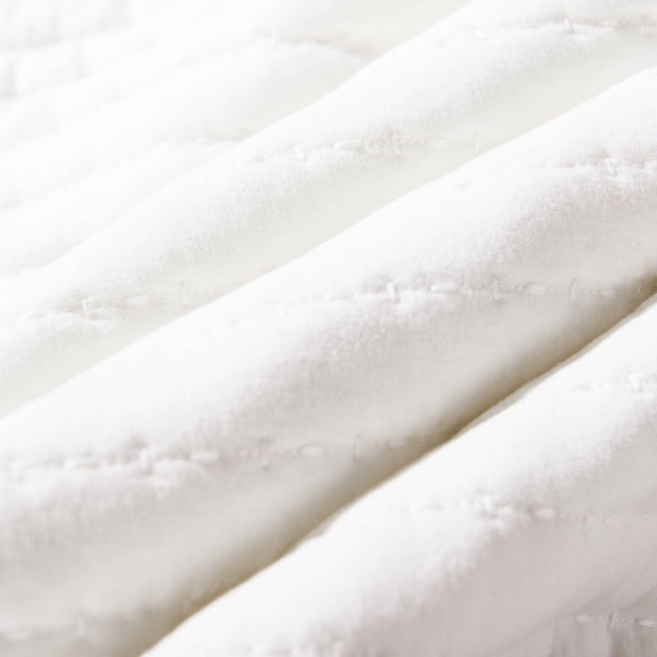 Quilt Bedding Coverlet Set Machine Washable Soft Lightweight: Ivory / King
