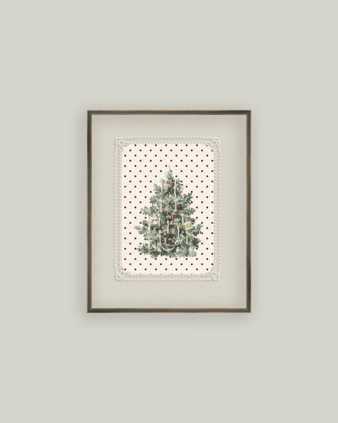 Vintage Polka Dot Tree: 11x15