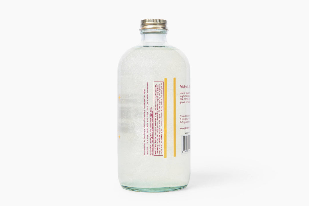 simple syrup drink mixer with edible glitter