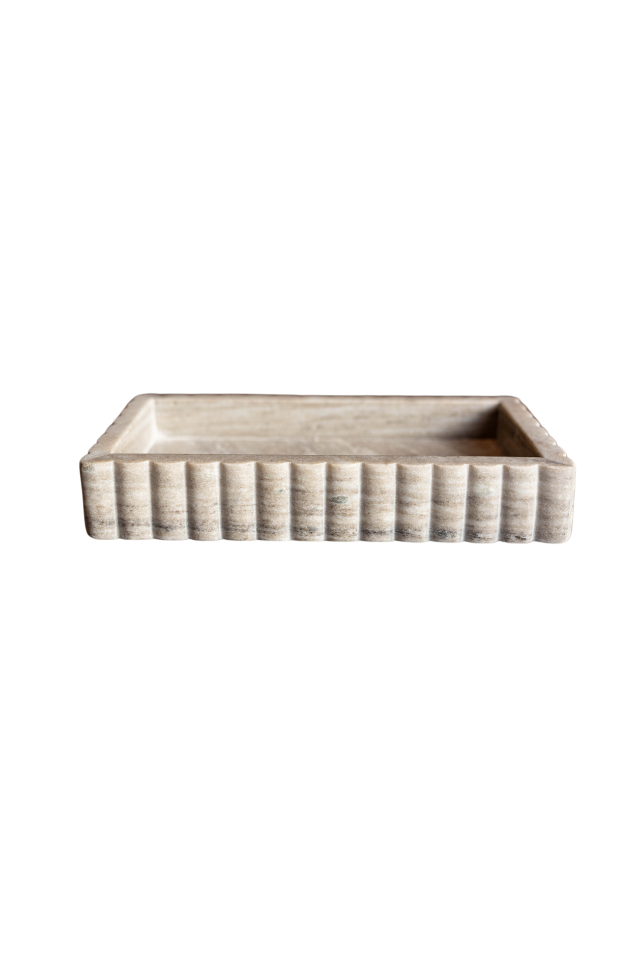 Scalloped Marble Fluted Bridge Tray