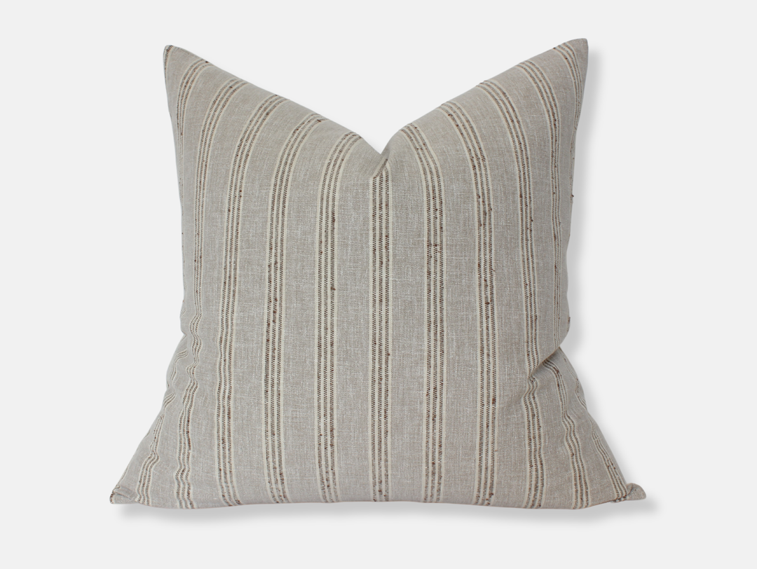 Neutral Striped Throw Pillow Cover | Landyn: 18x18
