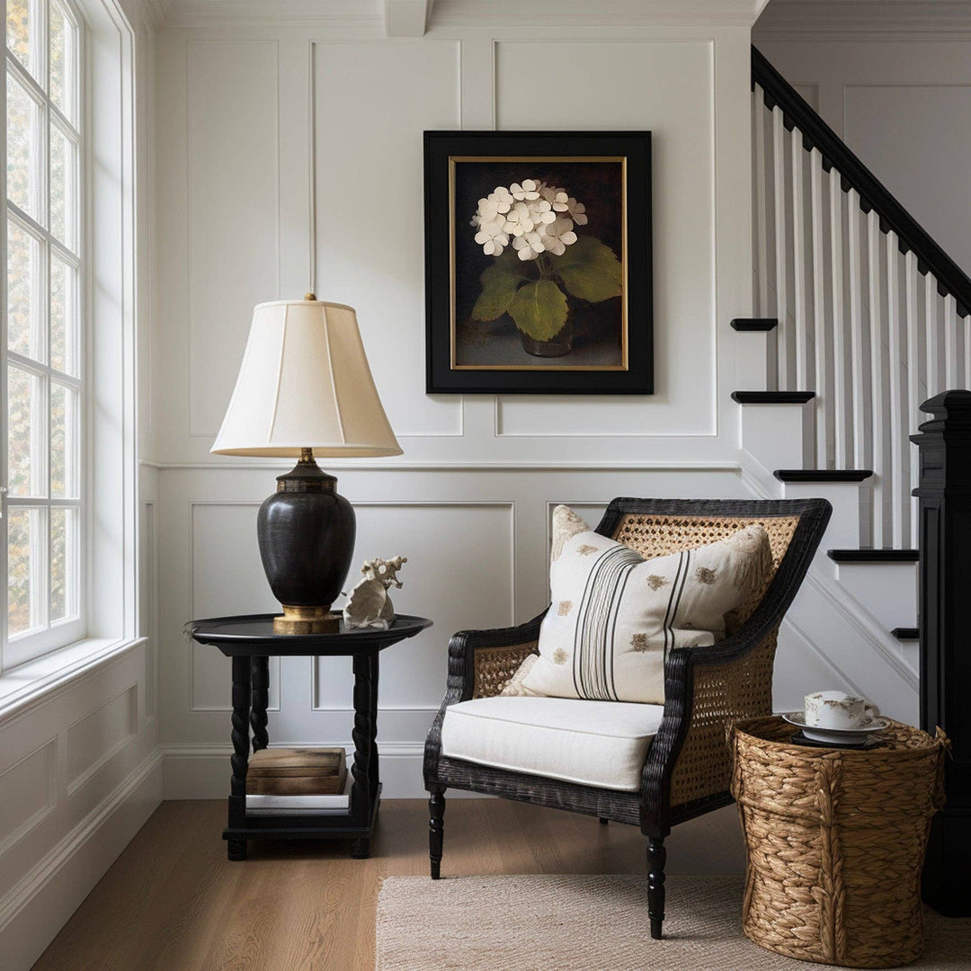 Victorian White Hydrangea Print: 5x7