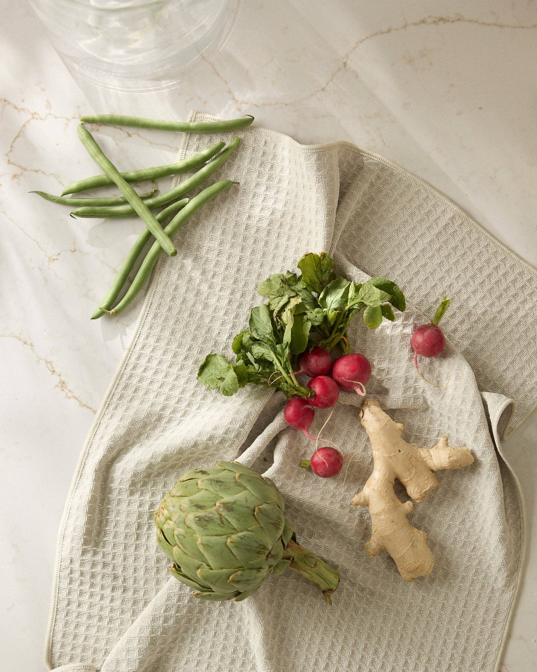 vanilla colored geometry hand towel