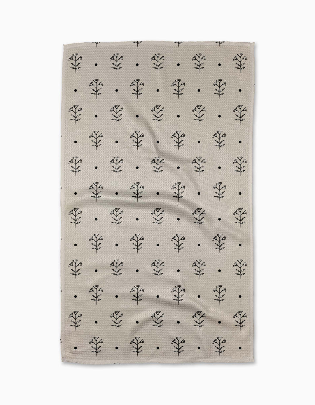 geometry towel with subtle floral pattern