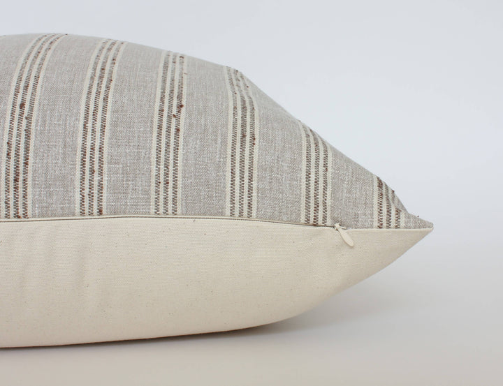 Neutral Striped Throw Pillow Cover | Landyn: 18x18