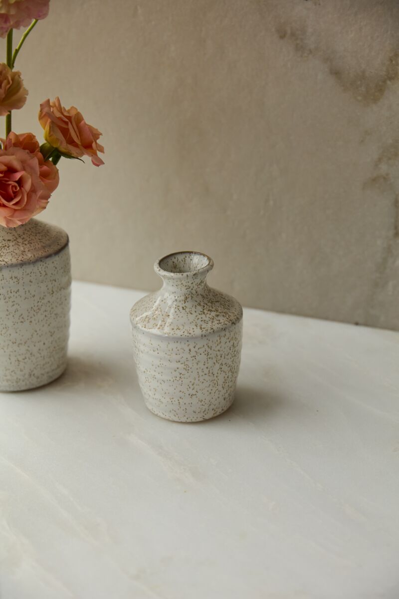 speckled ceramic bud vase
