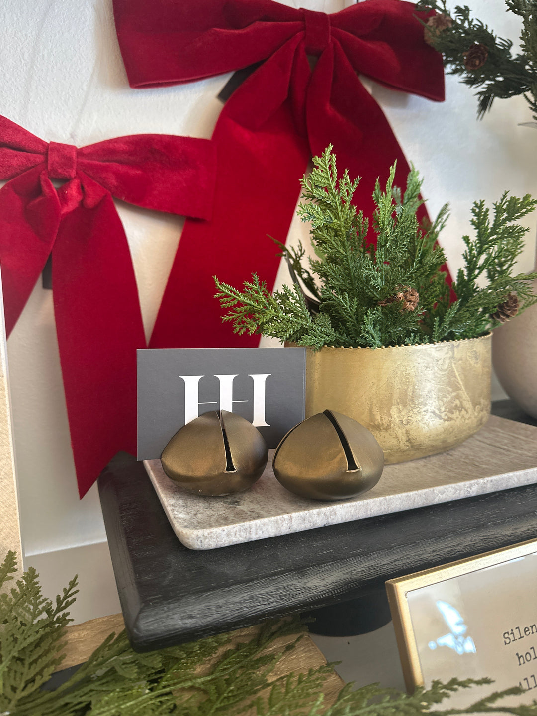 Jingle bell photo holder