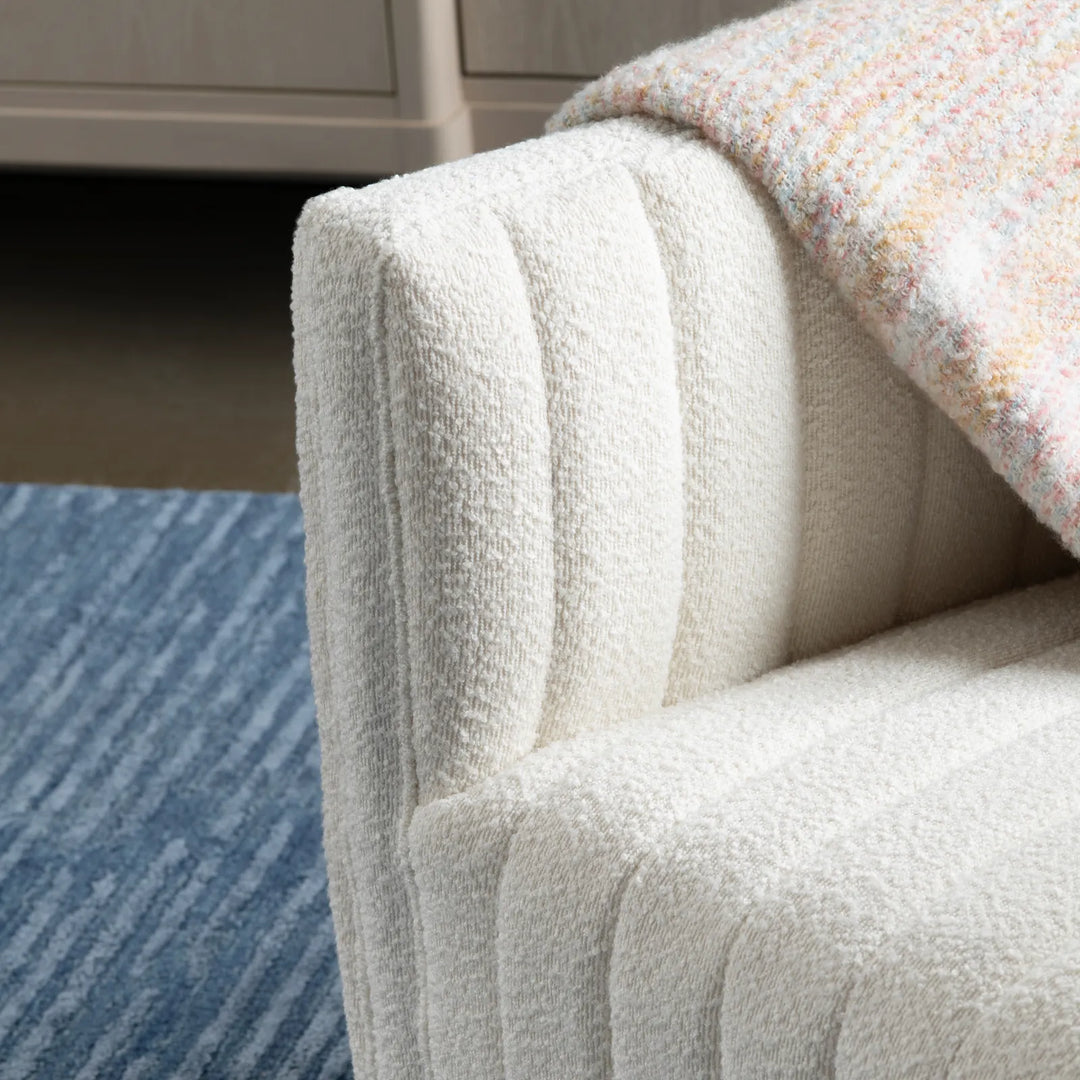 White textured accent chair 