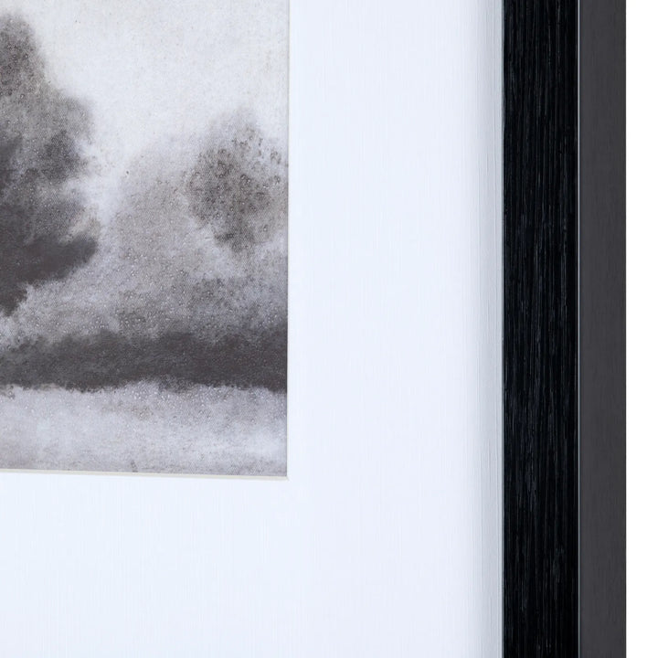 close up black and white landscape artwork with black frame