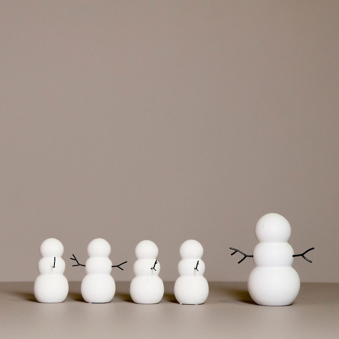 white snowman figurine in two sizes