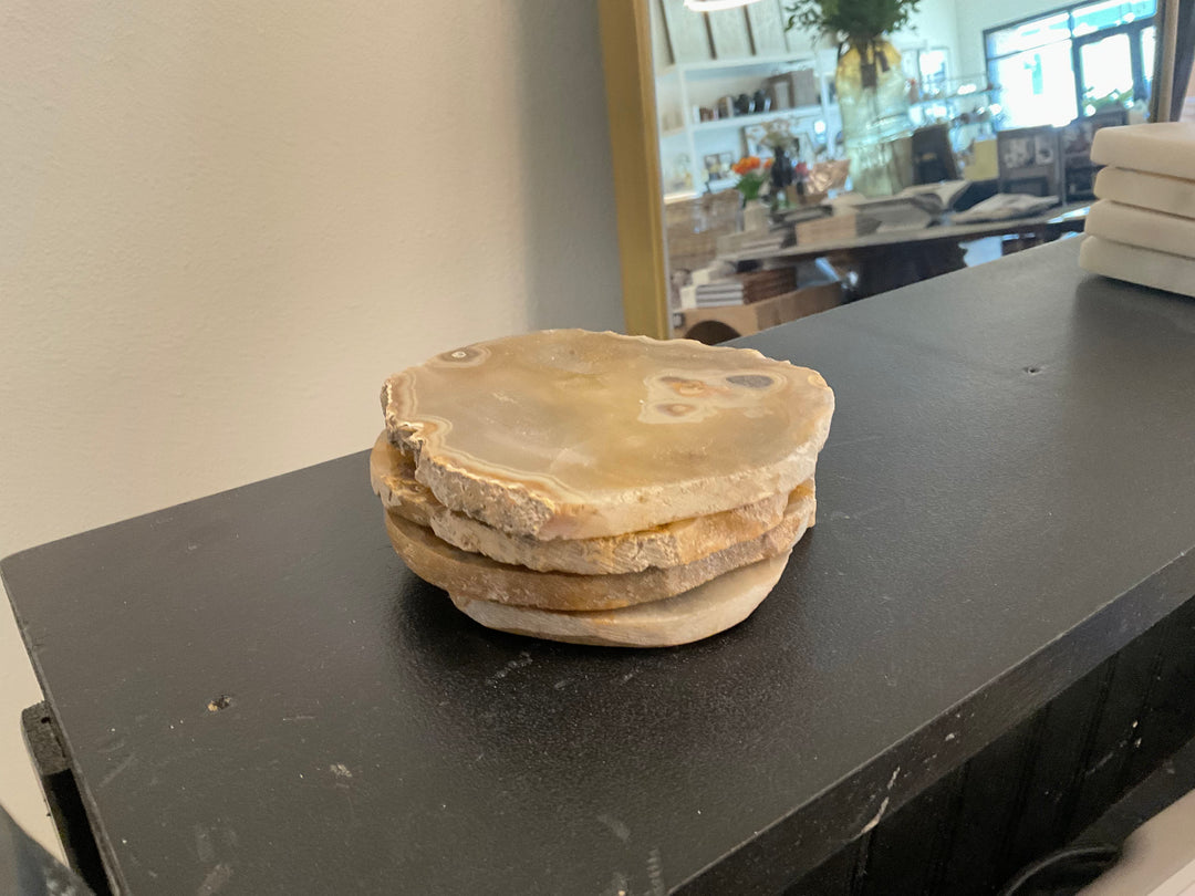 brownish agate coasters, set of 4