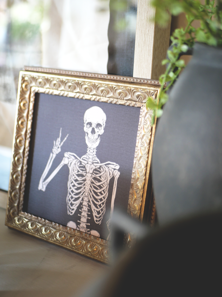 Skeleton Framed Antique Art: 9x9