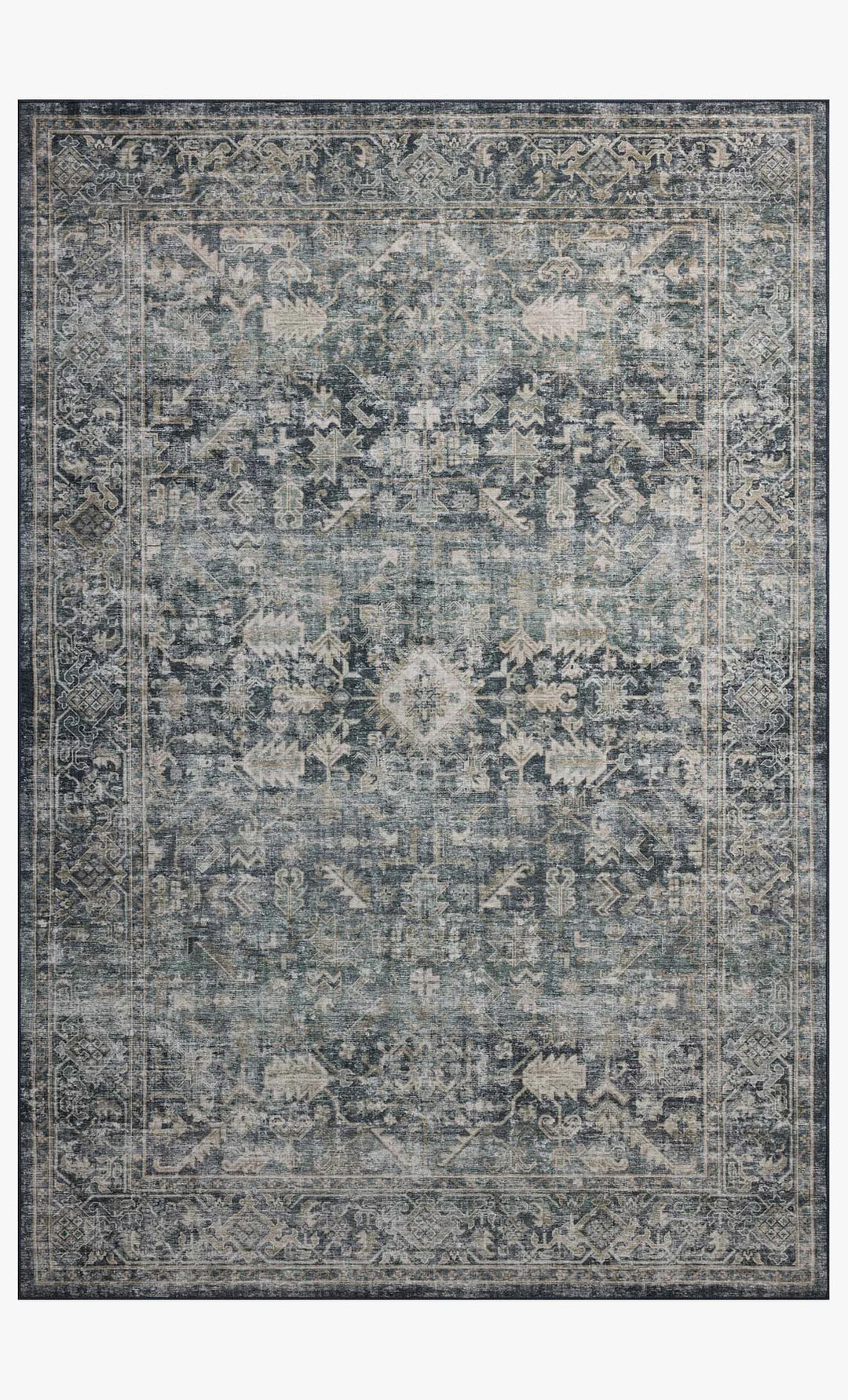 mixed blues patterned ocean toned rug