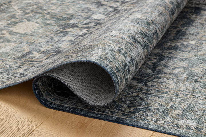 mixed blues patterned ocean toned rug
