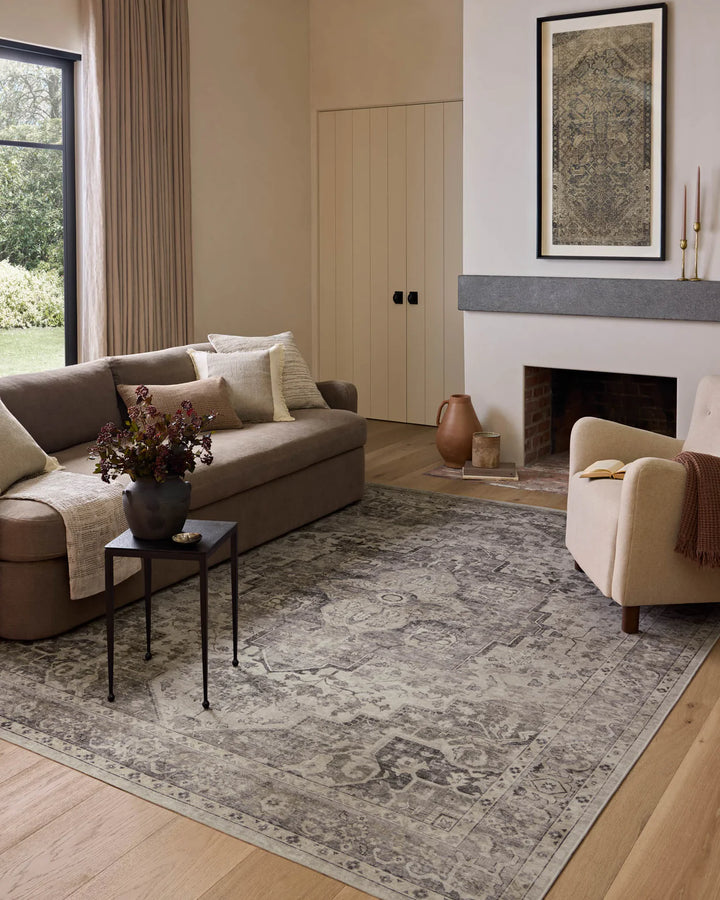 gray brown patterned rug