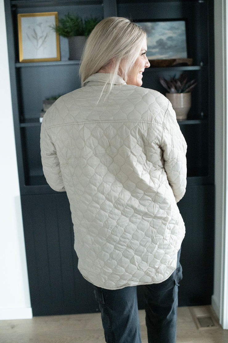 Quilted Button Down Puffer Jacket