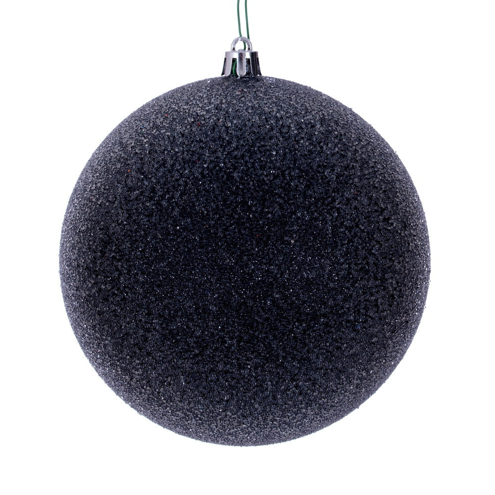 4.75" Black Iced Ball Ornament