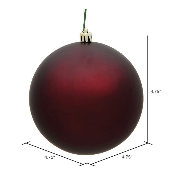 4.75" Burgundy Matte Ball Ornament