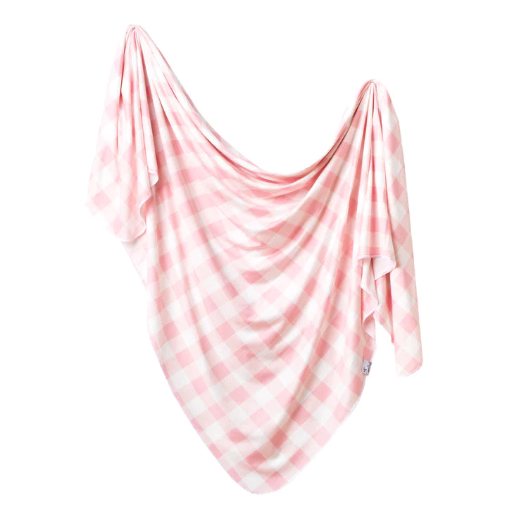London Knit Swaddle Blanket Copper Pearl