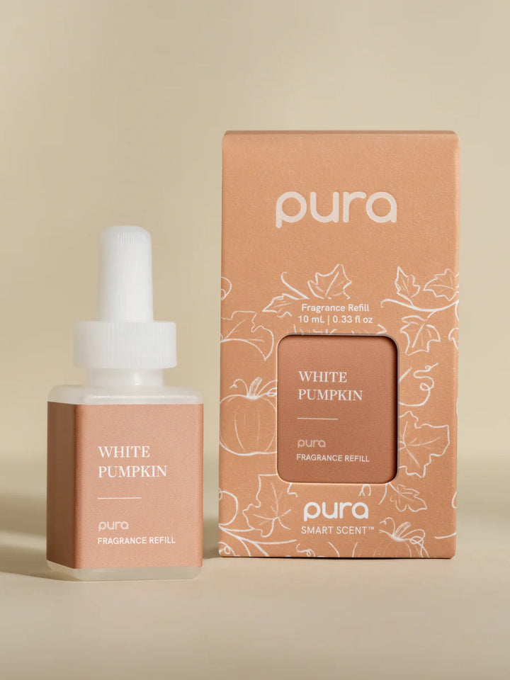 Pura White Pumpkin fragrance refill bottle and packaging 