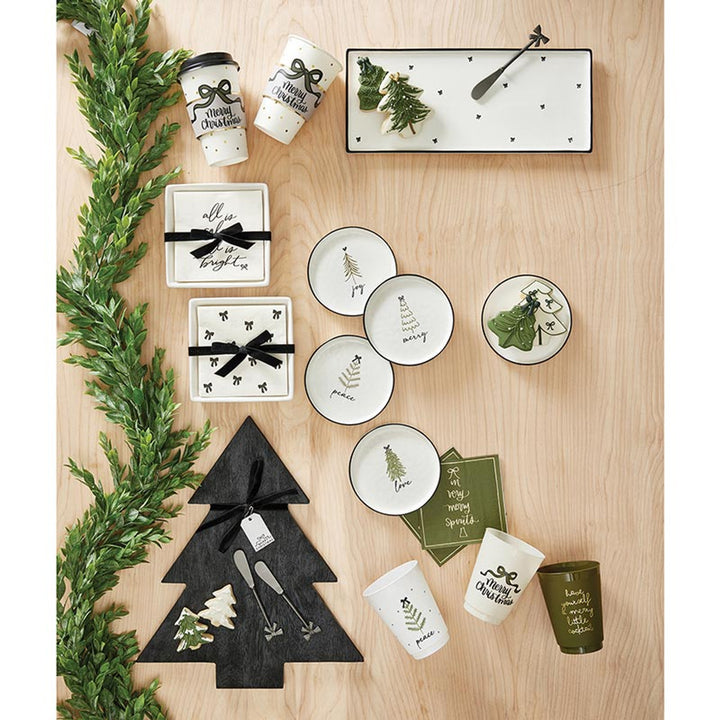 Black Christmas Tree Wood Board