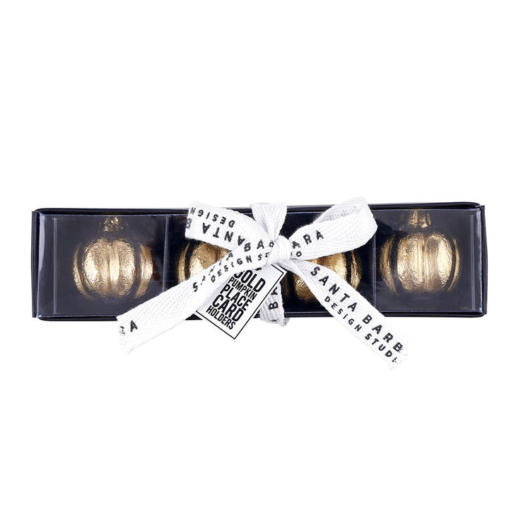 Gold Pumpkin Placecard Holders - Set of 4