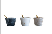 Marble Bowl with Spoon, Set of 2