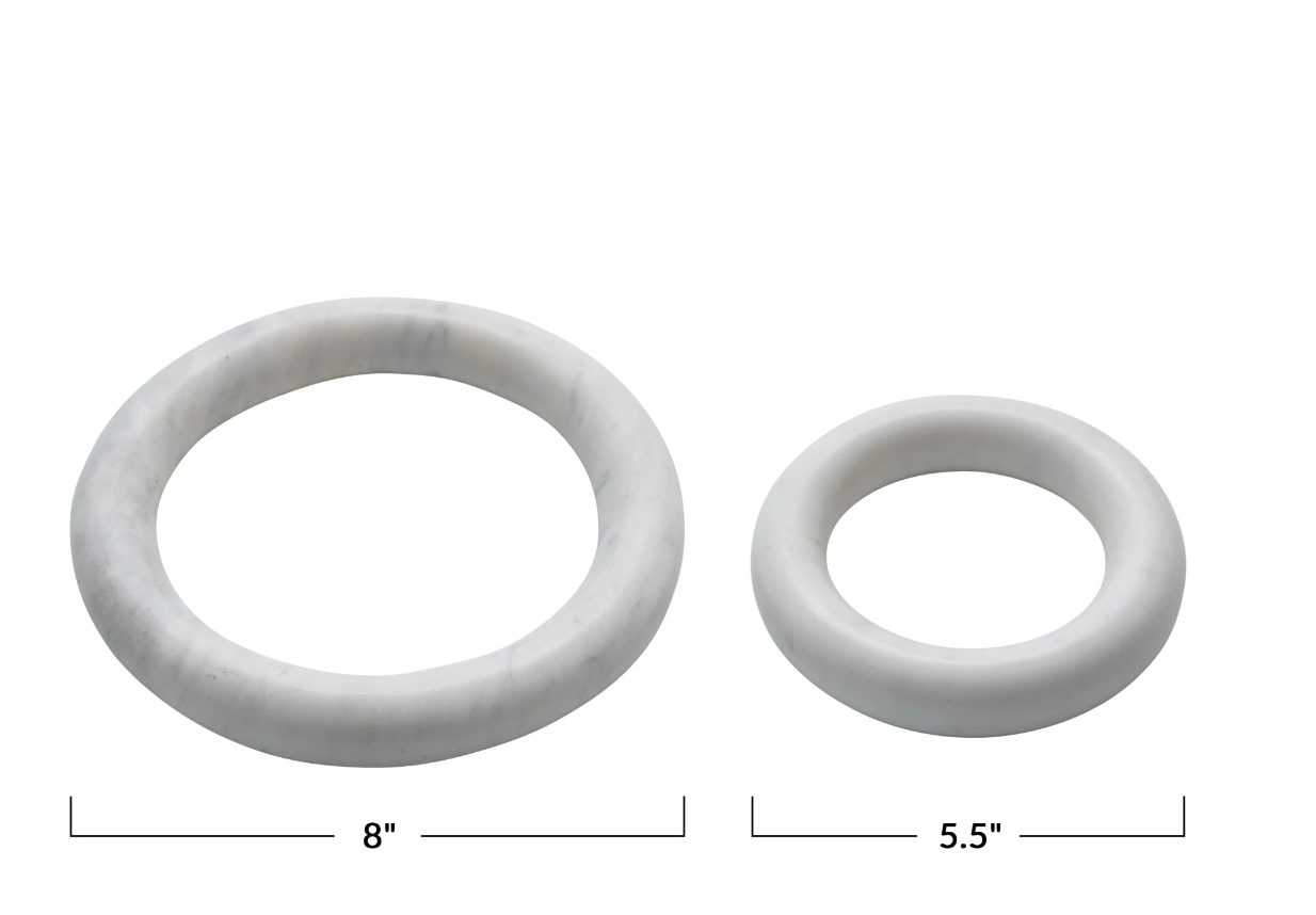 Round Marble Trivets, Set of 2