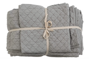 Woven Cotton Quilted Jacquard Bed Cover w/ 2 King Shams, King, Set of 3