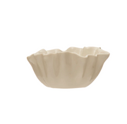 Stoneware Fluted Bowl, White