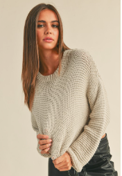 ROUND NECK SWEATER KNITTED TOP