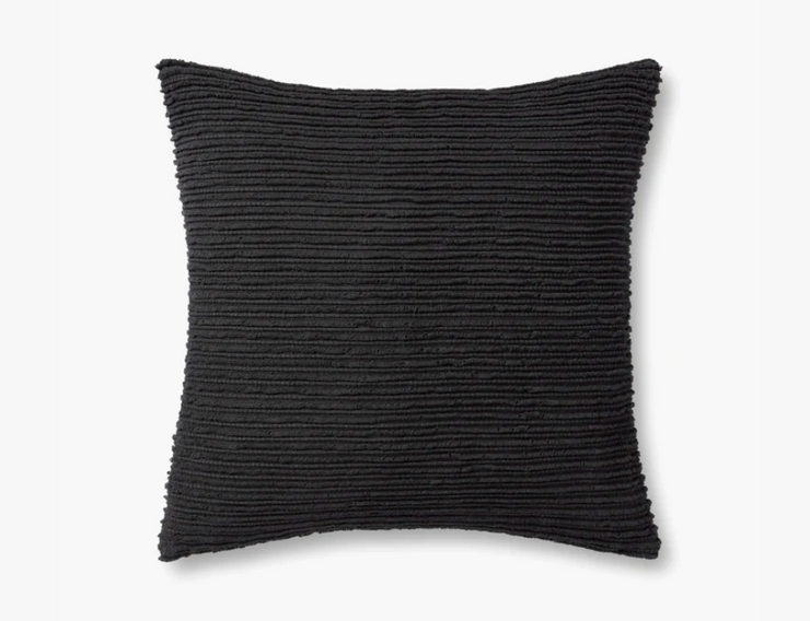 Black Textured Pillow 22x22