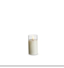 2" x 4" Clear Glass Ivory Pillar Candle