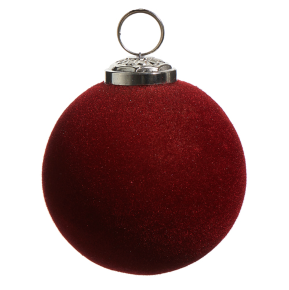 Flocked Berry Red Ornament