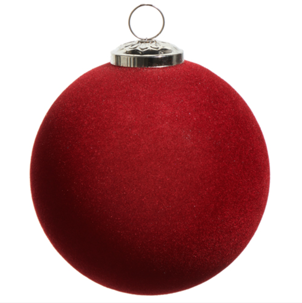 Flocked Berry Red Oversized Ornament