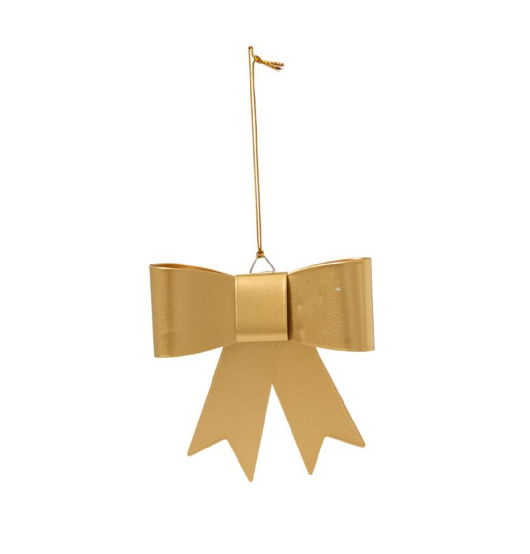 petite gold bow Christmas ornament