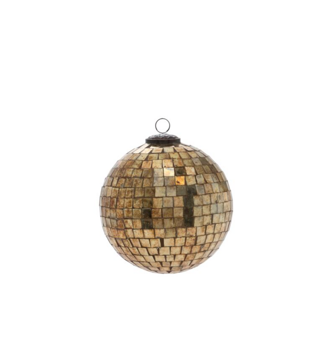 Antiqued Disco Ball Ornament