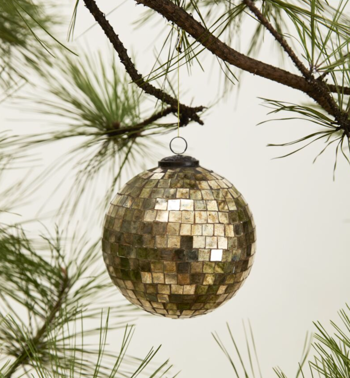 Antiqued Disco Ball Ornament