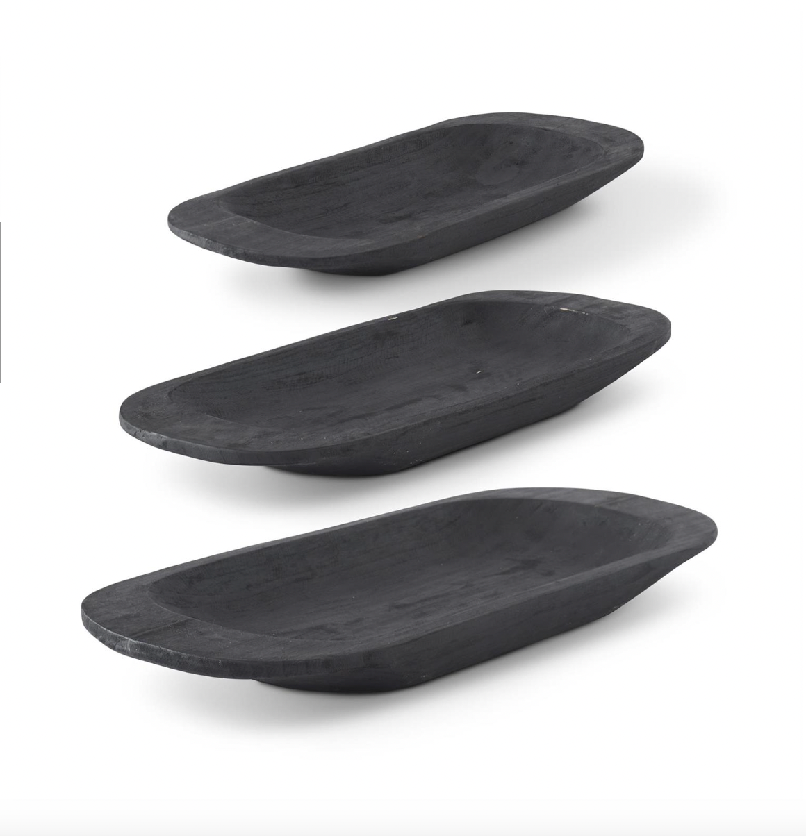 Black Oval Wood Trays - Thumbnail 2