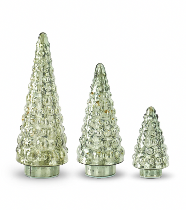 Embossed Mercury Glass Trees