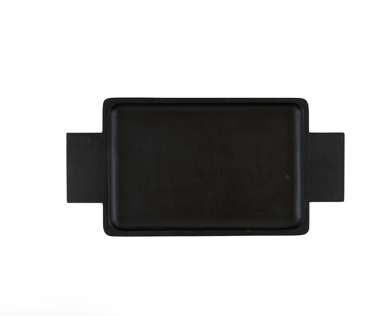 Black Wood Serving Tray With Handles - Thumbnail 2