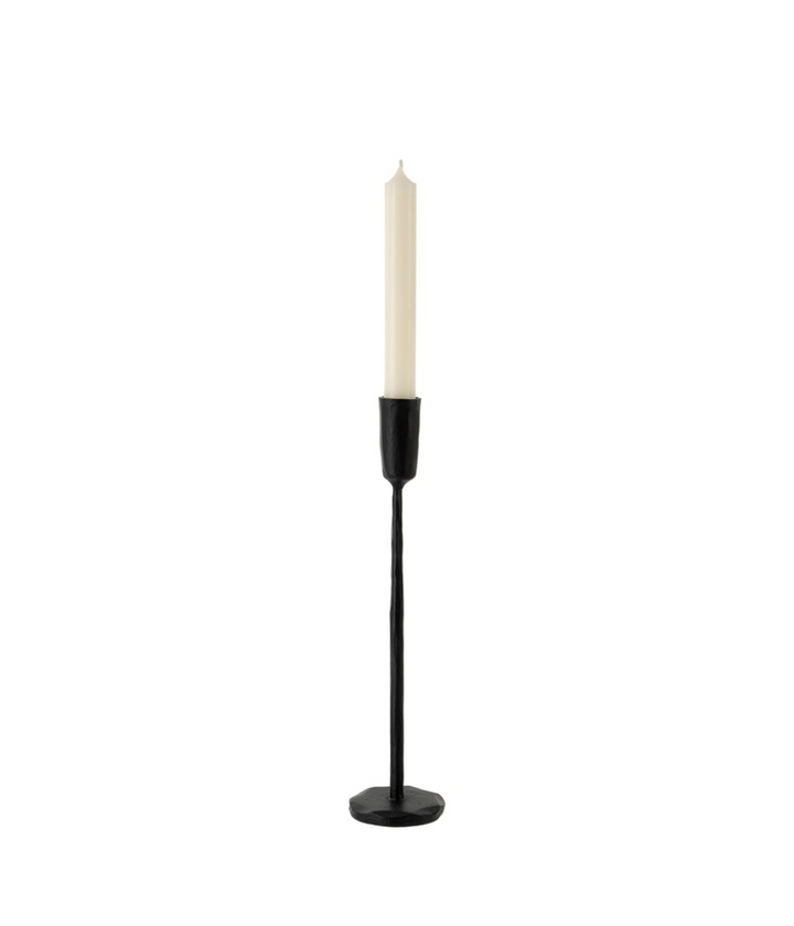 Black Luna Forged Iron Candlestick