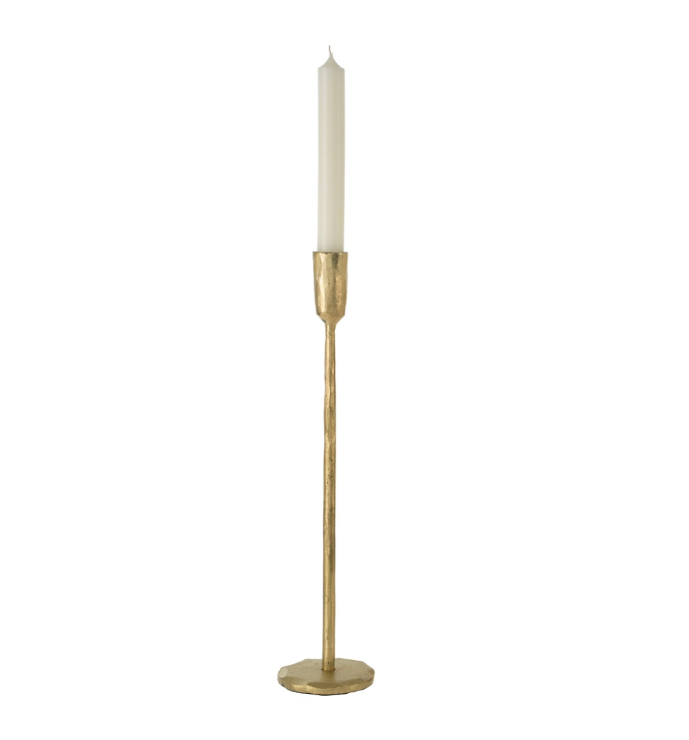 Gold Luna Forged Iron Candlestick